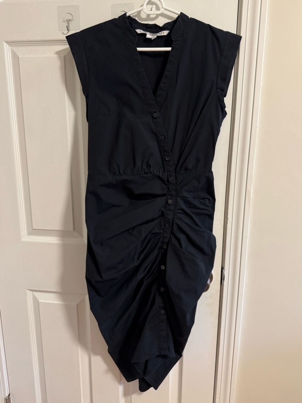 VERONICA BEARD Ruched Shirt Dress 8 - Picture 2 of 13